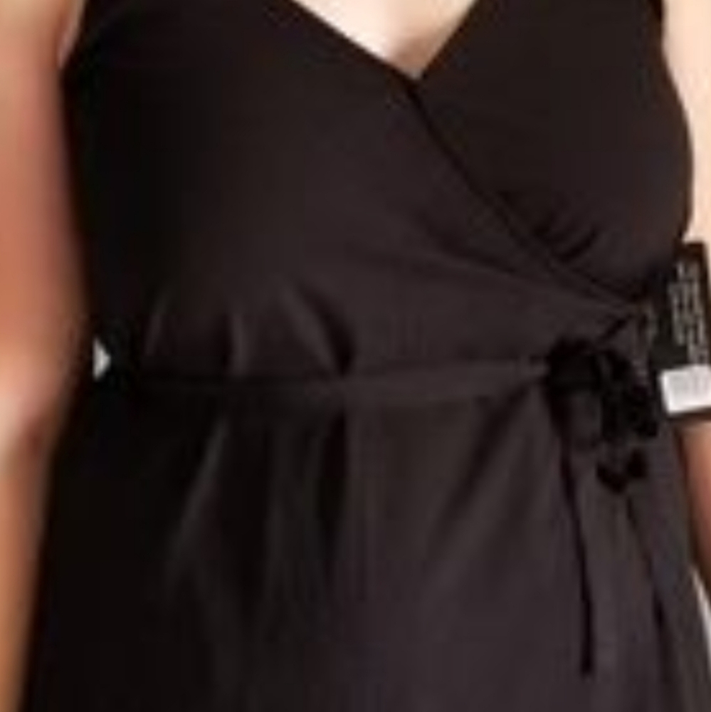 Black wrap midi dress - Picture 3 of 5